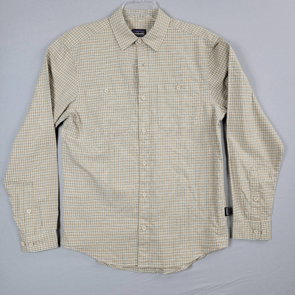 Patagonia Shirt Men's Small Organic Cotton Button Down Long Sleeve Tan NWT